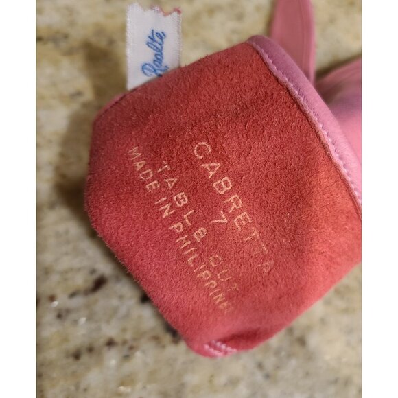 Vintage Womens Size S Pink Leather 8" Short Gloves Cabretta - Picture 11 of 16